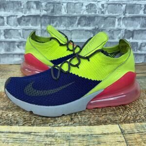 Nike Air Max 270 Flyknit Regency Purple Volt Running Shoes A01023-501 Men Sz 8.5